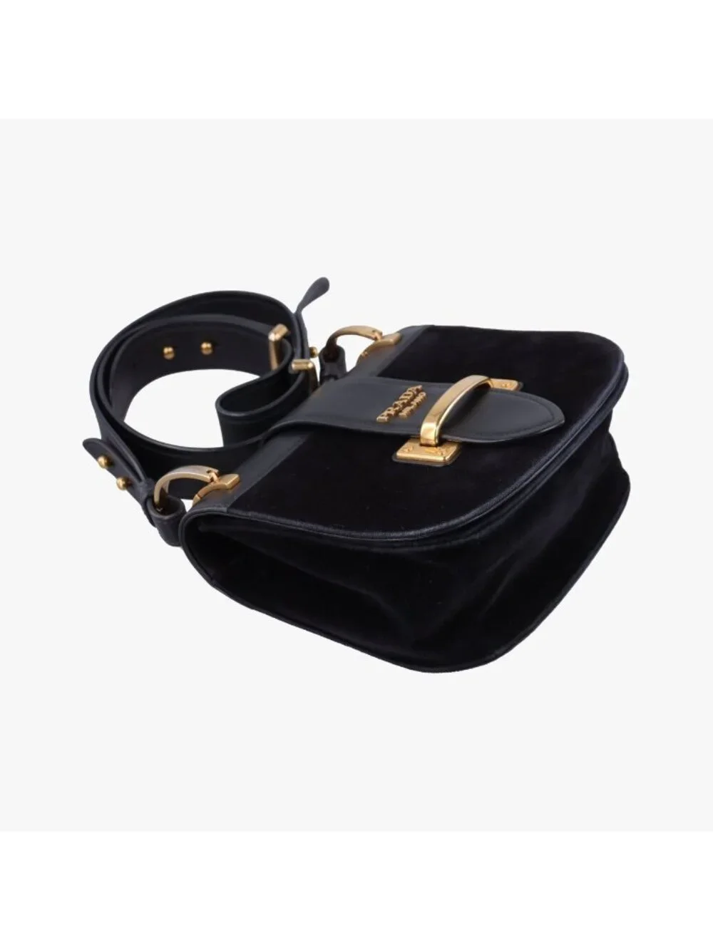 Prada Pioneer Black Leather 25 Shoulder
